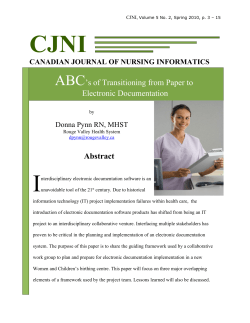 ABC`s of Transitioning from Paper to Electronic Documentation