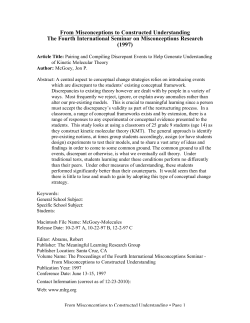 From Misconceptions to Constructed Understanding The Fourth