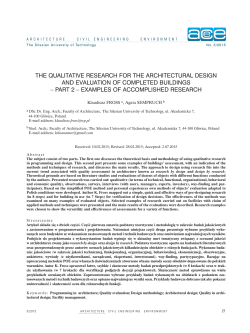 THE QUALITATIVE RESEARCH FOR THE ARCHITECTURAL