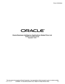 Oracle Business Intelligence Applications Global Price List Guide
