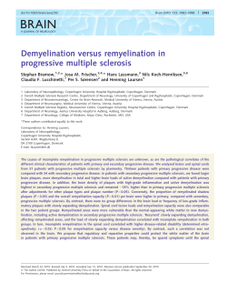 Demyelination versus remyelination in progressive multiple sclerosis