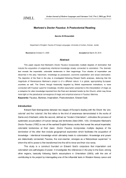 Marlowe`s Doctor Faustus: A Postcolonial Reading