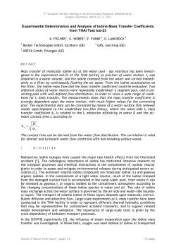 Experimental Determination and Analysis of Iodine Mass Transfer