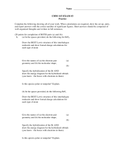 CHM 115 EXAM #3
