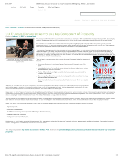 Urban Land Institute: ULI Trustees Discuss Inclusivity as a Key