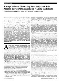 Storage Rates of Circulating Free Fatty Acid Into Adipose Tissue