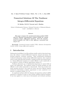 Numerical Solutions Of The Nonlinear Integro
