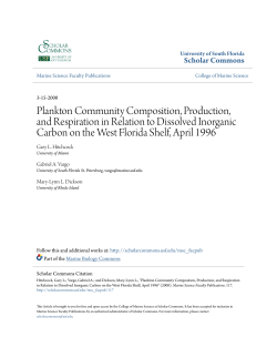 Plankton Community Composition, Production, and Respiration in