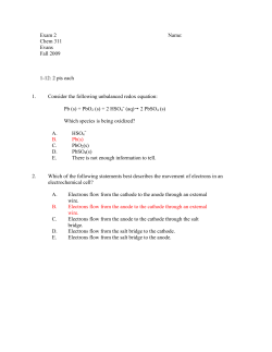Exam 2 Name: Chem 311 Evans Fall 2009 1