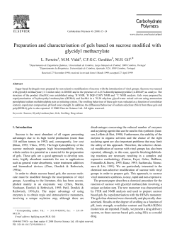 Preparation and characterisation of gels based on sucrose modified