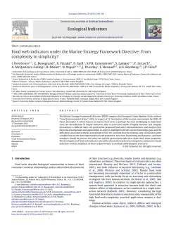 Food web indicators under the Marine Strategy Framework
