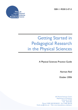 Getting started in pedagogical research in physical sciences