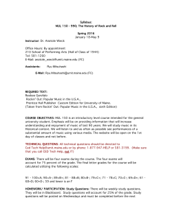 MUL150 Syllabus - University of Maine