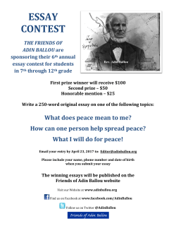 essay contest - Friends of Adin Ballou