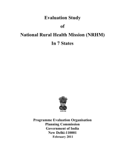 Evaluation Study of National Rural Health Mission (NRHM) In 7 States