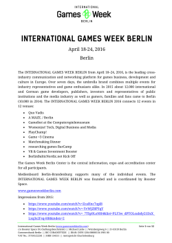 Booster Space - International Games Week Berlin