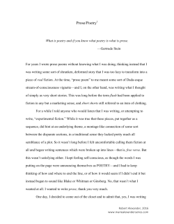 Prose/Poetry1 - The Marie Alexander Poetry Series