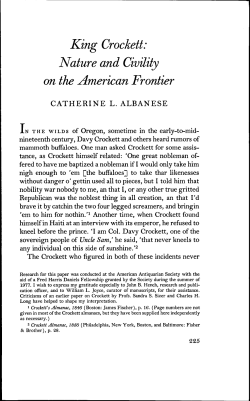King Crockett: Nature and Civility on the American Frontier