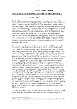 CHINA`S MILITARY MODERNISATION AND ITS IMPACT ON INDIA