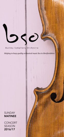 SUNDAY MATINEE CONCERT SEASON 2016/17
