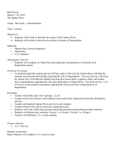 Bill Giesler March 1, 28, 2010 The Opium Wars Grade: 9th