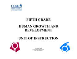 FIFTH GRADE HUMAN GROWTH AND DEVELOPMENT UNIT OF