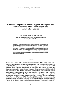 Effects of Temperature on the Oxygen Consumption and Heart Rate