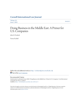 Doing Business in the Middle East: A Primer for U.S. Companies