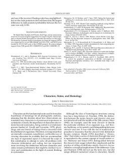 Characters, States, and Homology