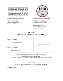 Corey J. Kirts v. State of Indiana