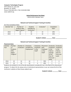 Computer Technologies Program 3075 Adeline St. Suite 240