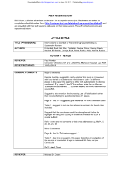 PEER REVIEW HISTORY BMJ Open publishes all reviews