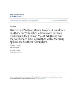 Discovery of Shallow-Marine Biofacies Conodonts in