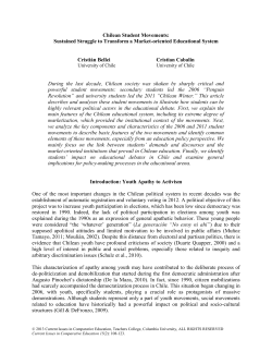 Chilean Student Movements - Teachers College Columbia University