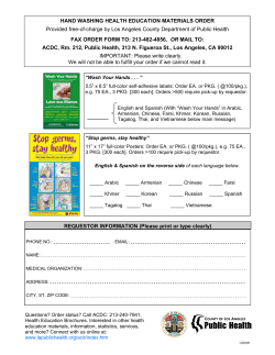 hand washing health education materials order
