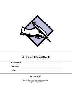 4-H Club Record Book