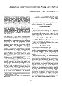 Analysis of Heparinization Methods during Hemodialysis