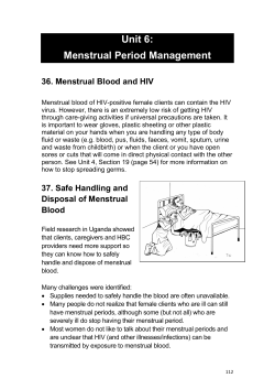 Unit 6: Menstrual Period Management