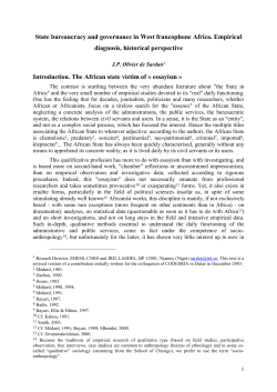 State bureaucracy and governance in West francophone Africa