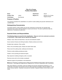 Job Description - City of La Crosse