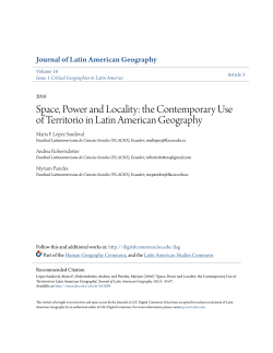 Space, Power and Locality: the Contemporary Use of Territorio in