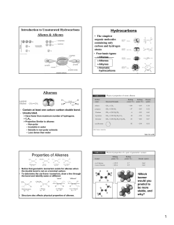 L4 - Unsaturated Hydrocarbons Ch 12