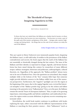 e reshold of Europe: Imagining Yugoslavia in Film