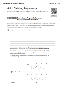 6.5 Dividing Polynomials.notebook