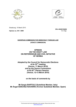 OPINION ON THE DRAFT LAW ON REFERENDUM AND CIVIL