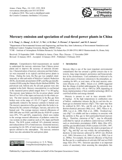 Mercury emission and speciation of coal