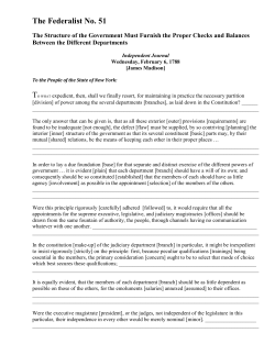 The Federalist No. 51