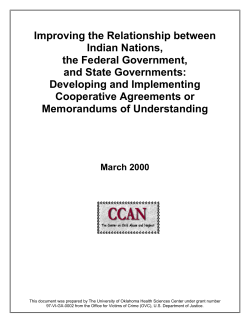 Improving the Relationship Between Indian Nations, the Federal