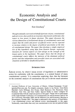Economic Analysis and the Design of Constitutional Courts