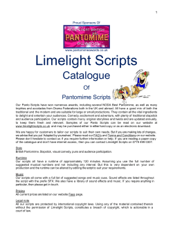 Panto Scripts Catalogue